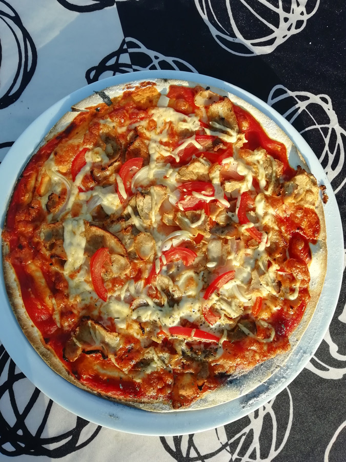 Camping Du Vieux Château : Pizza