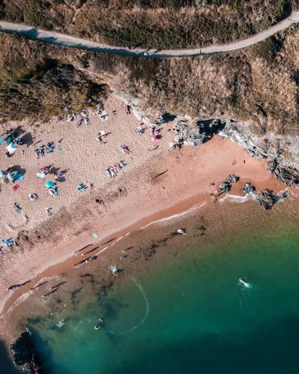 Plage de Pornic vue du ciel